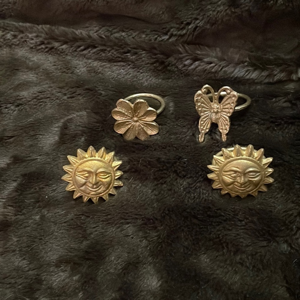 Gold Painted Metal Napkin Rings. Pier One Imports